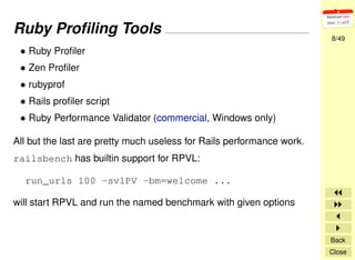 Rails Application Optimization Techniques & Tools