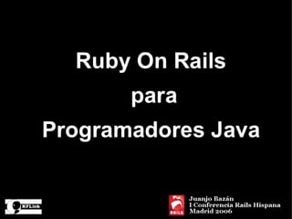 Rails para programadores Java