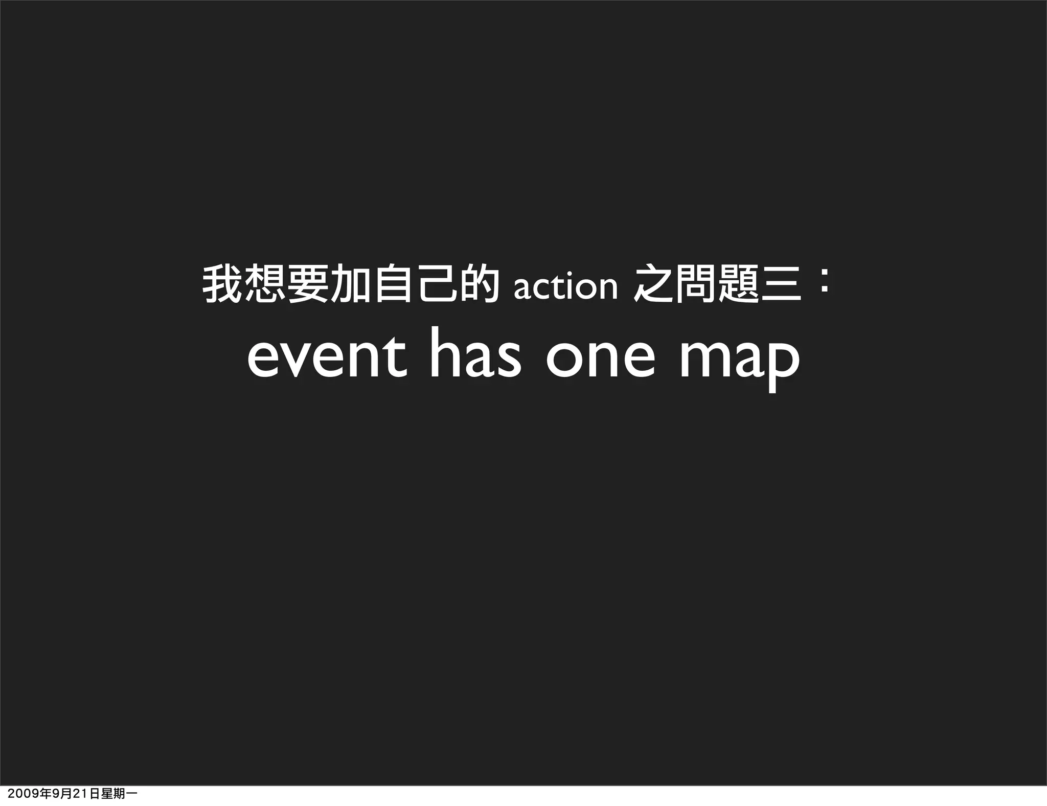 action
event has one map
 