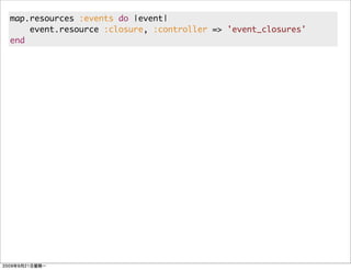 map.resources :events do |event|
    event.resource :closure, :controller => 'event_closures'
end
 