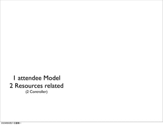 1 attendee Model
2 Resources related
     (2 Controller)
 