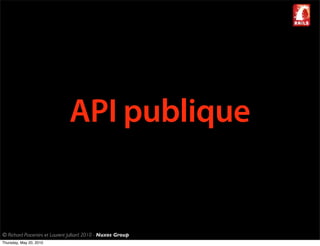 API publique


© Richard Piacentini et Laurent Julliard 2010 - Nuxos Group
Thursday, May 20, 2010
 