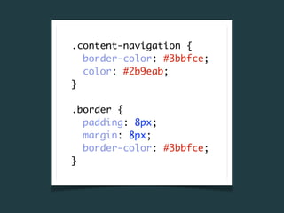 .content-navigation {
  border-color: #3bbfce;
  color: #2b9eab;
}

.border {
  padding: 8px;
  margin: 8px;
  border-color: #3bbfce;
}
 