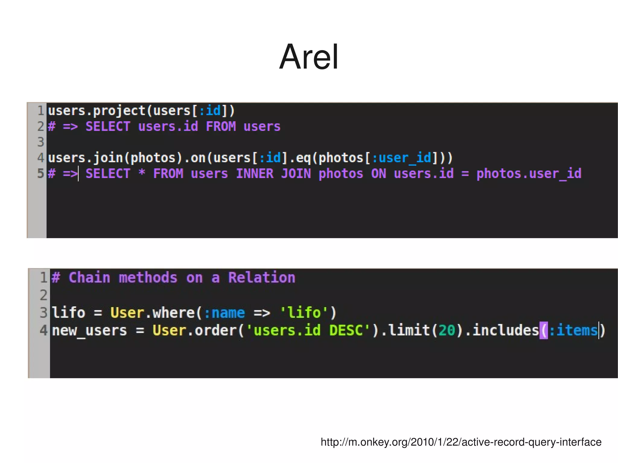 Arel




      
         http://m.onkey.org/2010/1/22/active­record­query­interface
 