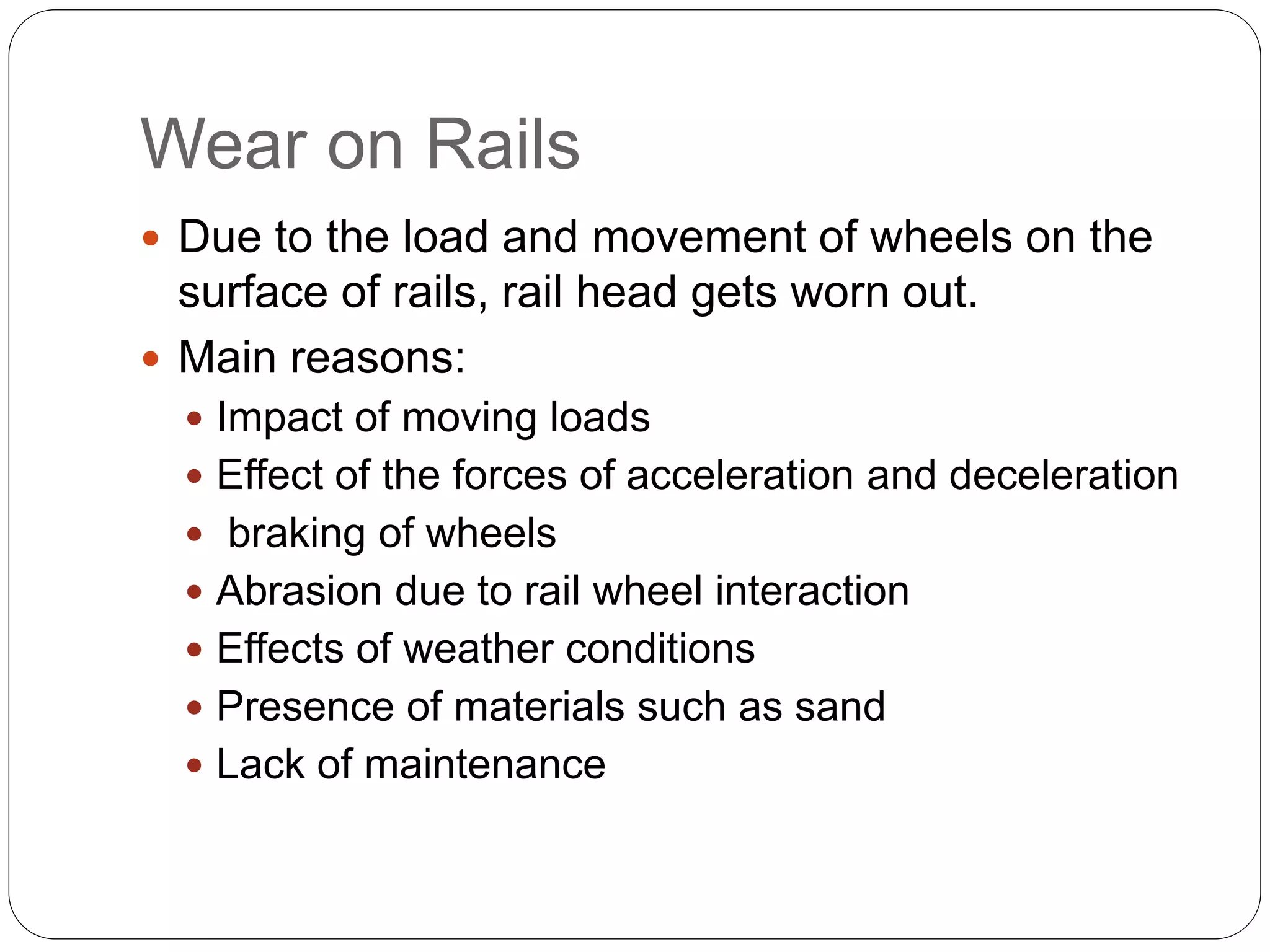 Rails, Types, Joints, Creep, Failure of Rails and Welding of Rails | PPTX