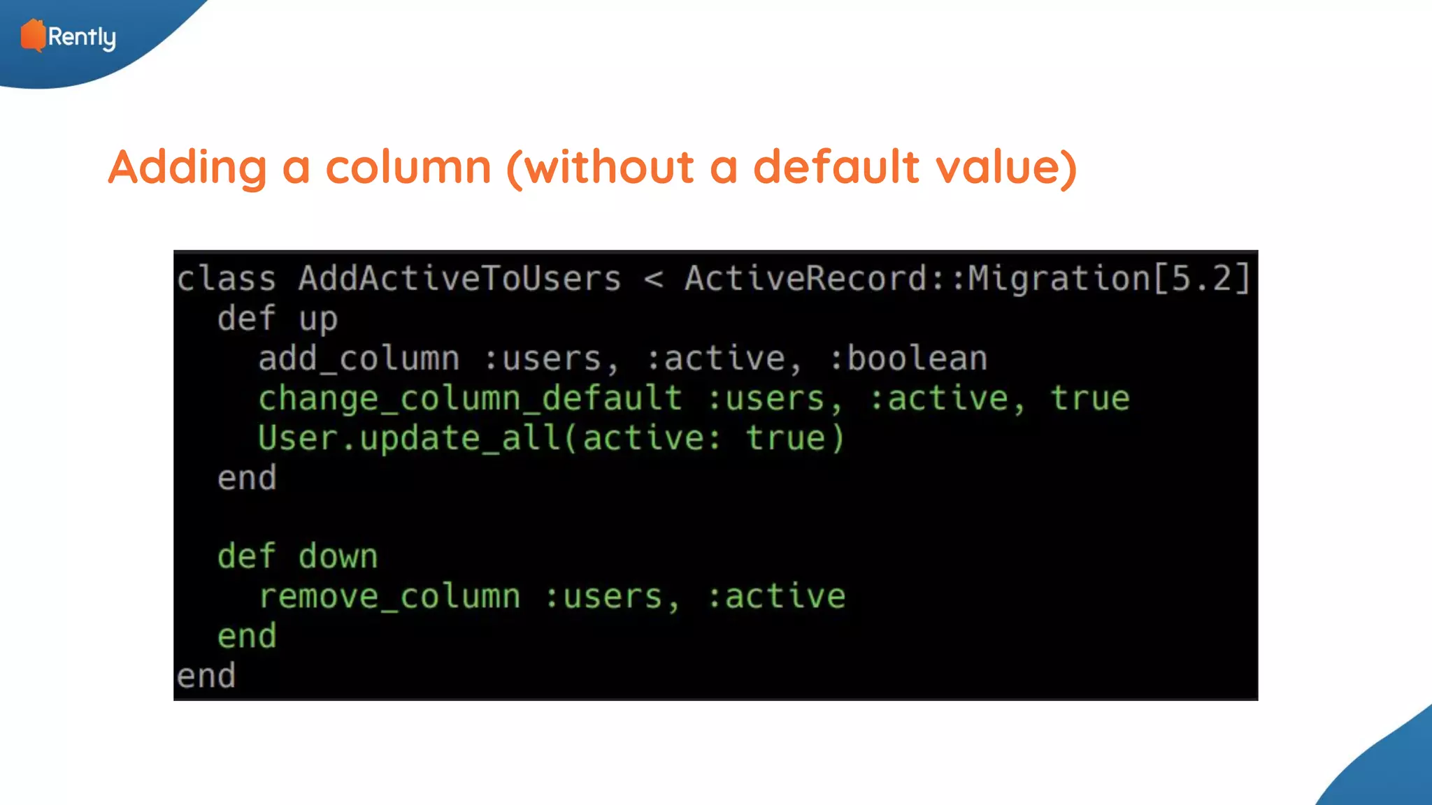 Adding a column (without a default value) 