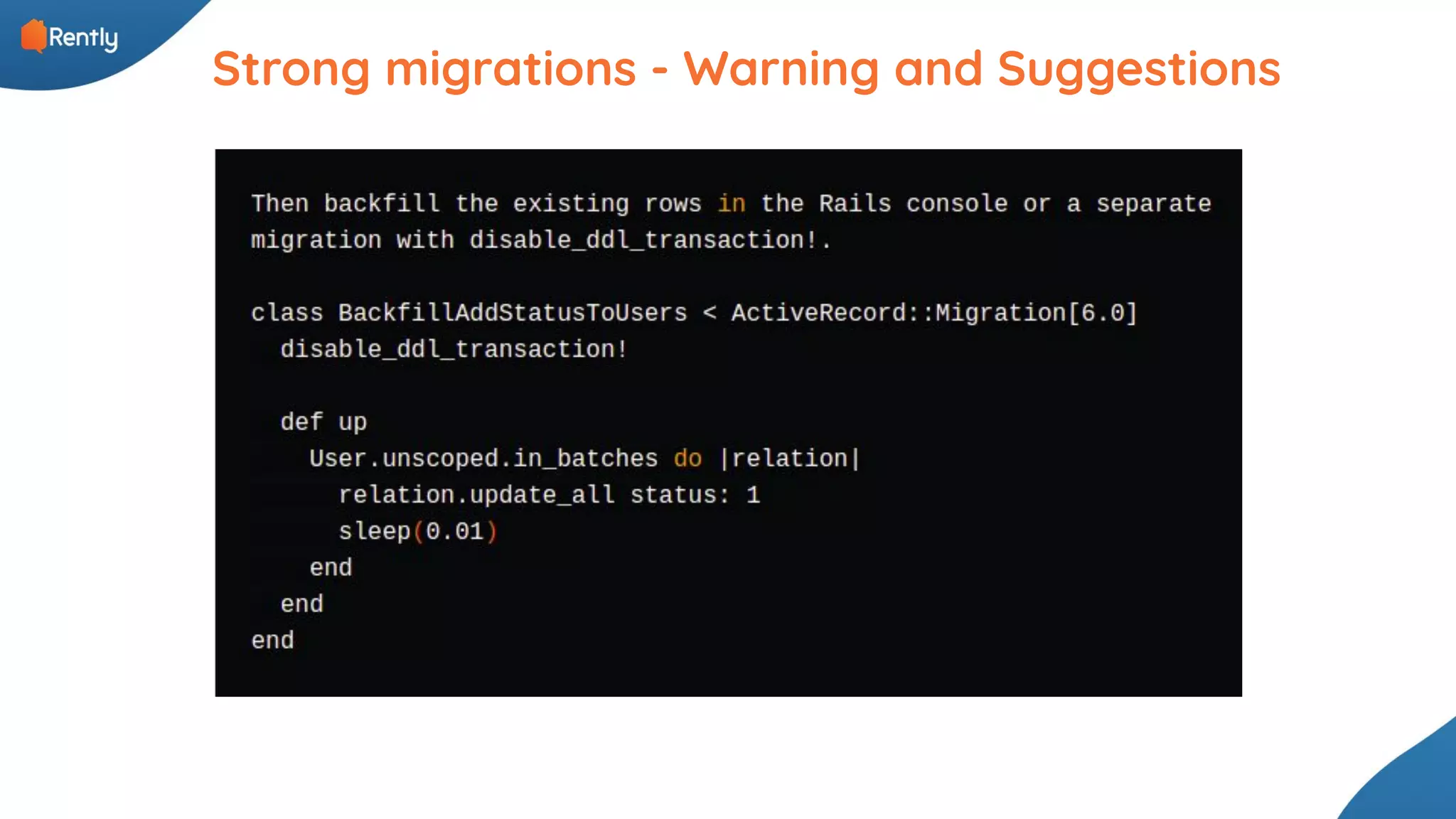 Strong migrations - Warning and Suggestions 
