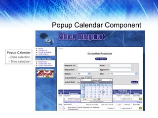 Popup Calendar Component Popup Calendar - Date selection - Time selection 