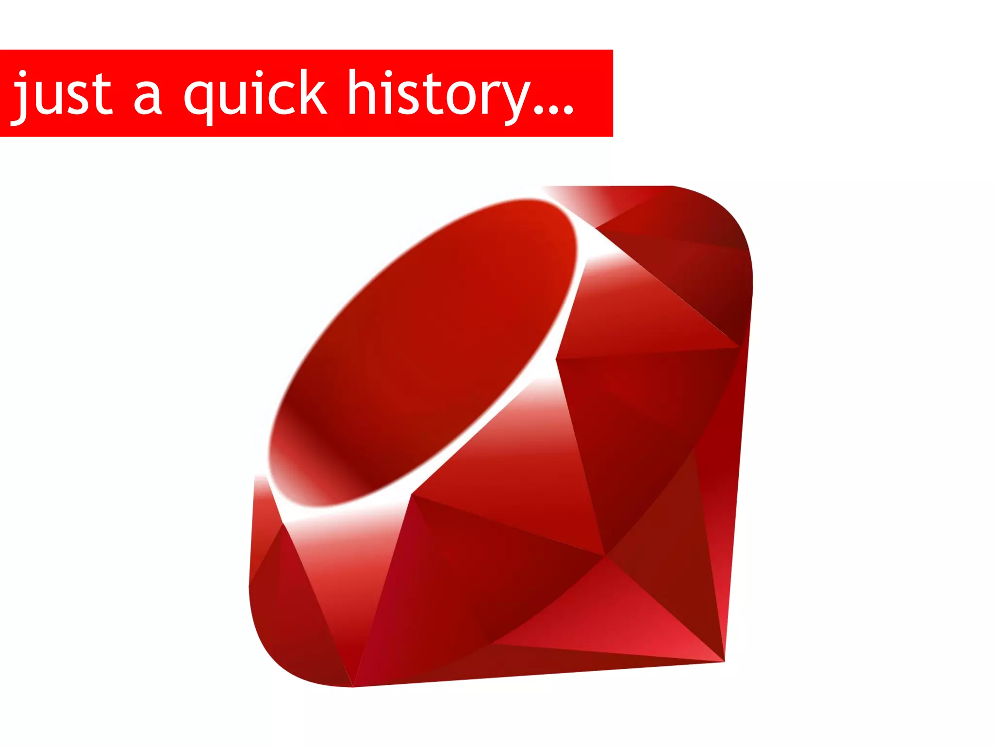 just a quick history… 