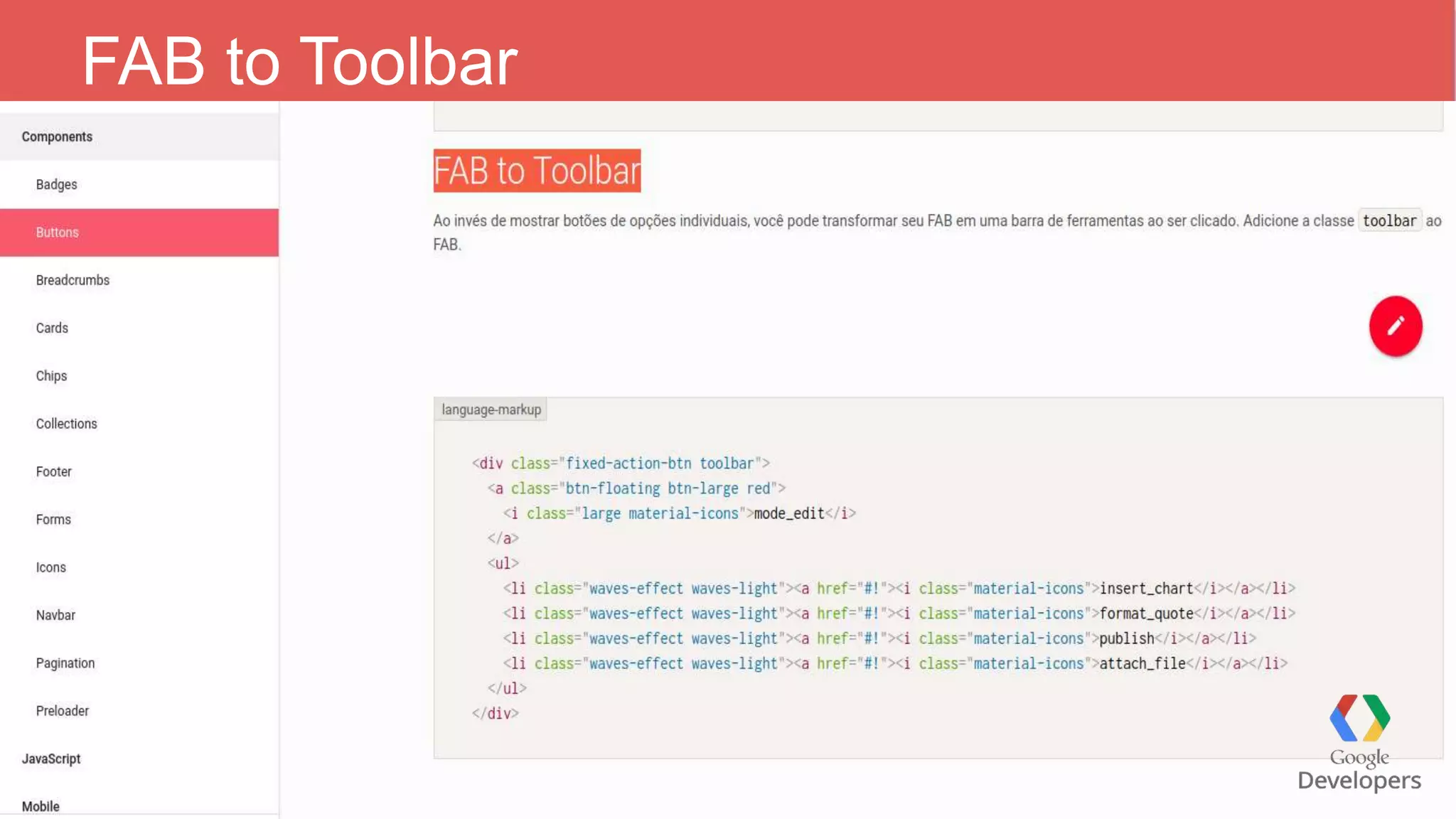 FAB to Toolbar 
