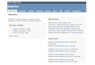 Redmine A load-balancer distributes the incoming requests Some load-balancers will deliver static requests themselves Several Rails instances handle all requests Number of concurrent requests equals number of Rails instances 