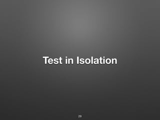 Test in Isolation
29
 