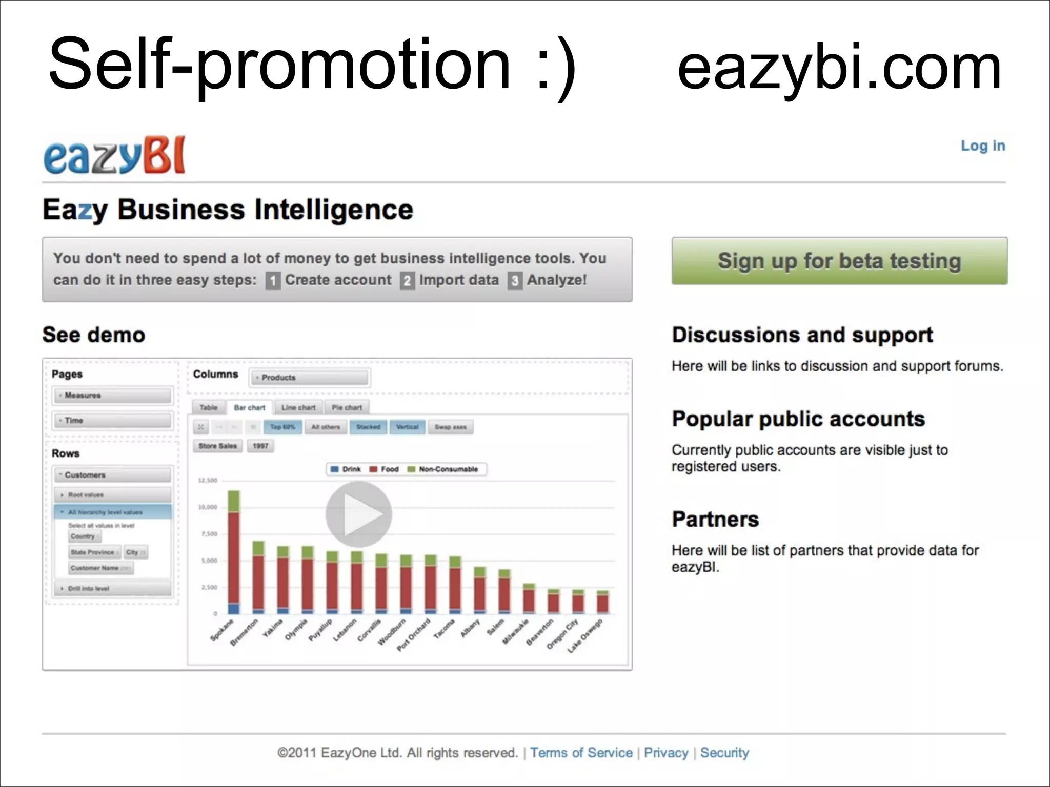 Self-promotion :)   eazybi.com
 