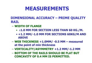 Rail Specification s & Corrosion of rails .ppt