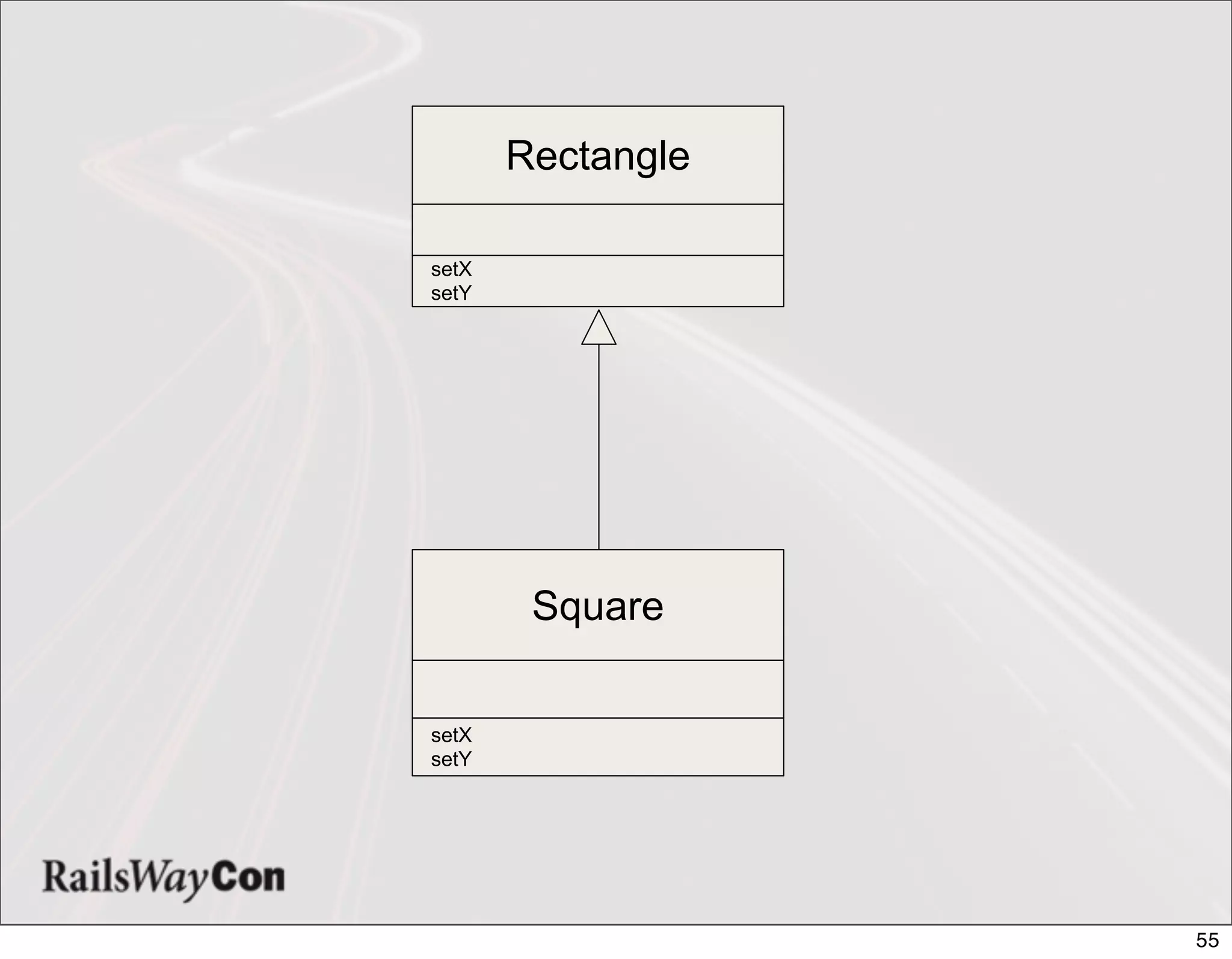 Rectangle

setX
setY




        Square

setX
setY




                   55
 