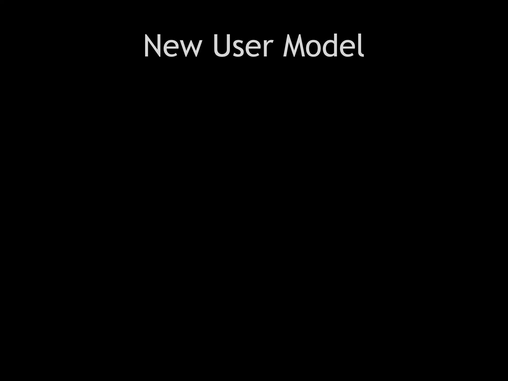 New User Model
 
