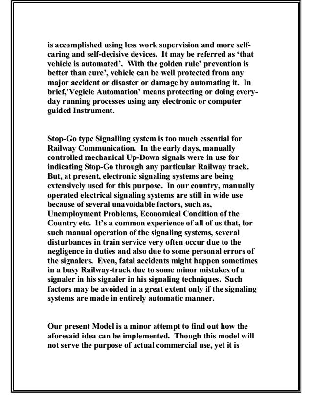 railway gate cct project report diploma project golden rule letter