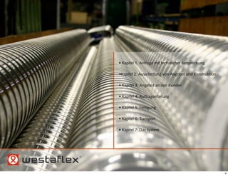 • Kapitel 1. Anfrage mit technischer Bersprechung

•Kapitel 2: Ausarbeitung von Angebot und Konstruktion

• Kapitel 3: Angebot an den Kunden

• Kapitel 4: Auftragserteilung

• Kapitel 5: Fertigung

• Kapitel 6: Transport

• Kapitel 7: Das System




                                                        4
 