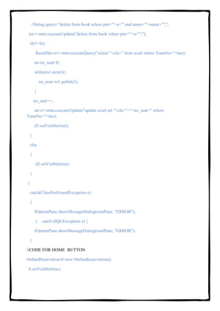 Railway reservation system | PDF