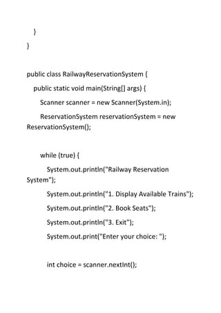 Railway Reservation systejhhhccxxkskalwlwlq | PDF