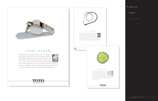 PRINT ADS


                                                                                                                                                                                                            DESIGN


                                                                                                                                                                                                            CLIENT: TOTO




                                                                                             T H A T                 S M A R T

                                                                               EcoPower Technology orem ipsujcslm dolor sit amet con

                                                                               sectetuer adip iscing elit, sed diam nonummy nibh euismod

                                                                               tincidunt ut laoreet dolore magna aliquam erat volutpat. Ut

                                                                               wisi enim ad minim veniam, quis nostrud exerci tation ullam

                                                                               corper suscipit lobortis nisl ut aliquip ex ea commo do consequat Duis

                                                                               autem vel eum iriure dolor in hendrerit in vulpu at vero eros et accumsan

                                                                               et iusto odio facilisi. Lorem ipsum dolor sit amet, consetuer adipiscing elit.




               T H A T                C L E A N

The Jasmine orem ipsujcslm dolor sit amet, con sectetuer

adip iscing elit, sed diam nonummy nibh euismod tincidunt ut

laoreet dolore magna aliquam erat volutpat. Ut wisi enim ad

minim veniam, quis nostrud exerci tation ullamcorper suscipit

lobortis nisl ut aliquip ex ea commo do consequat. Duis autem vel eum ir

iure dolor in hendrerit in vulpu at vero eros et accumsan et iusto odio faci

lisi. Lorem ipsum dolor sit amet, consectetuer aliquip adipiscing elit.

                                                                                                                                               T H A T                    C O O L

                                                                                                                              Airbath loruyt orem ipsujcslm dolor sit amet,

                                                                                                                              con sectetuer adip iscing elit, sed diam nonum-

                                                                                                                              my   nibh   euismod   tincidunt   ut   laoreet   dolore

                                                                                                                              magna aliquam erat volutpat. Ut wisi enim ad

                                                                                                                              minim veniam, quis nostrud exerci tation ullamcorper suscipit lobortis nisl

                                                                                                                              ut aliquip ex ea commo do consequat. Duis autem vel eum iriure dolor in

                                                                                                                              hendrerit in vulpu at vero eros eti. Lorem ipsum dolor sit amet, con-

                                                                                                                              sectetuer adipiscing elit.
                                                 ®




                            www.totousa.com
                                                                                                                                                                                    ®




                                                                                                                                                           www.totousa.com
 