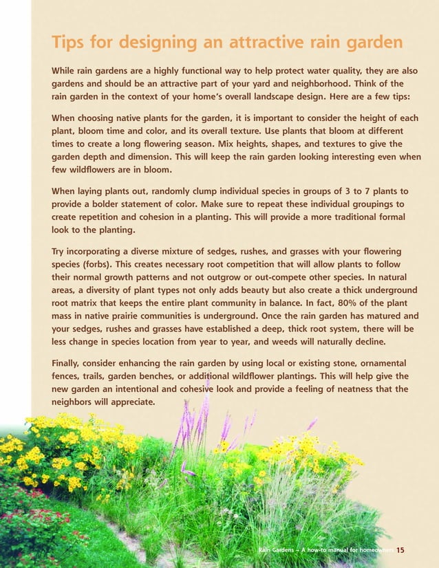 Wisconsin Rain Gardens A How to Manual for Homeowners