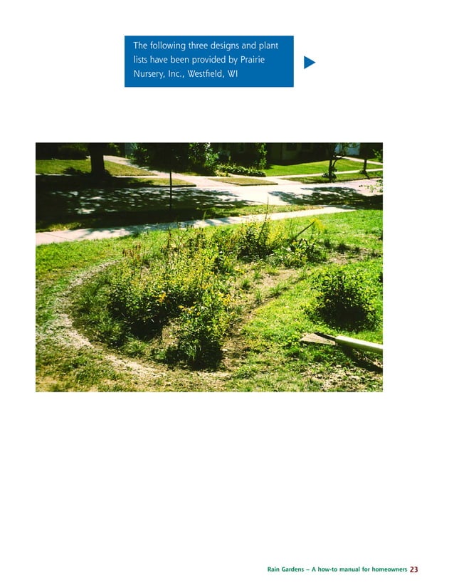 Wisconsin Rain Gardens A How to Manual for Homeowners