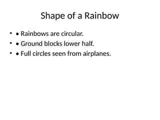 The Physics of Rainbows: Understanding Light and Color Phenomena | PPTX