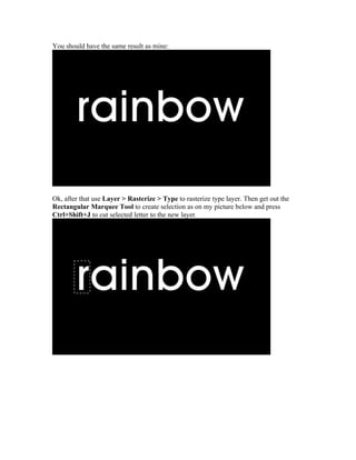 Rainbox text tutorial