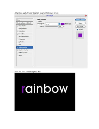 Rainbox text tutorial