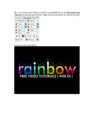 Rainbox text tutorial