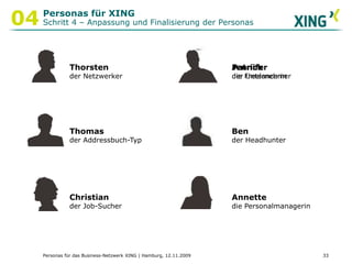 Wie können Personas erstellt werden? Qualitativ vs. quantitativ<br />Personas für das Business-Netzwerk XING | Hamburg, 12...
