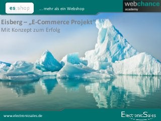 www.electronicsales.de
... mehr als ein Webshop
1www.electronicsales.de
Eisberg – „E-Commerce Projekt“
Mit Konzept zum Erfolg
 