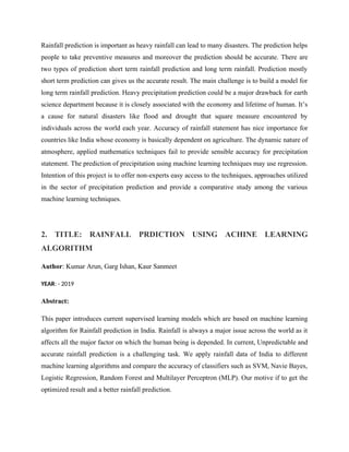 Predicting rainfall with data science in python | DOCX