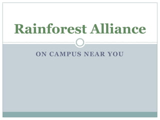 On Campus Near You Rainforest Alliance  