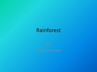 Rainforest

      By:
Alex Summers
 