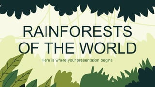 RAINFORESTS
OF THE WORLD
Here is where your presentation begins
 