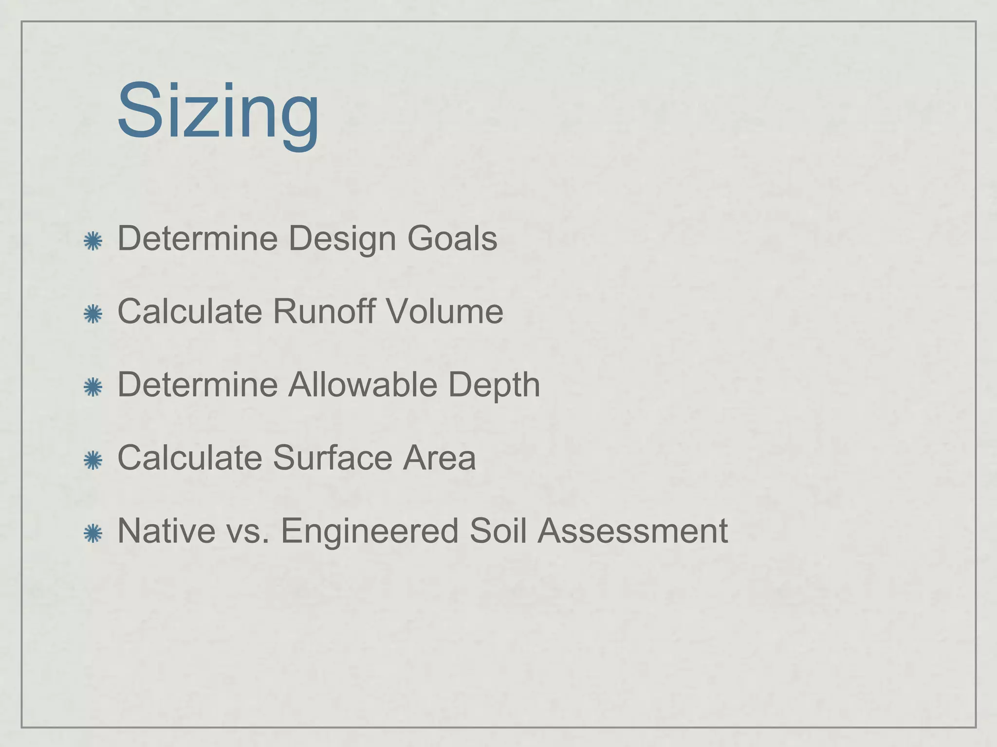 Depth to Groundwater and BedrockPercolation Test	Soil Infiltration Rate