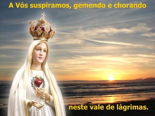 A Vós suspiramos, gemendo e chorando




               neste vale de lágrimas.
 