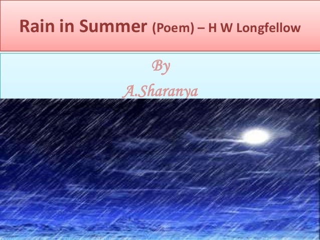 Rain in summer (poem)
