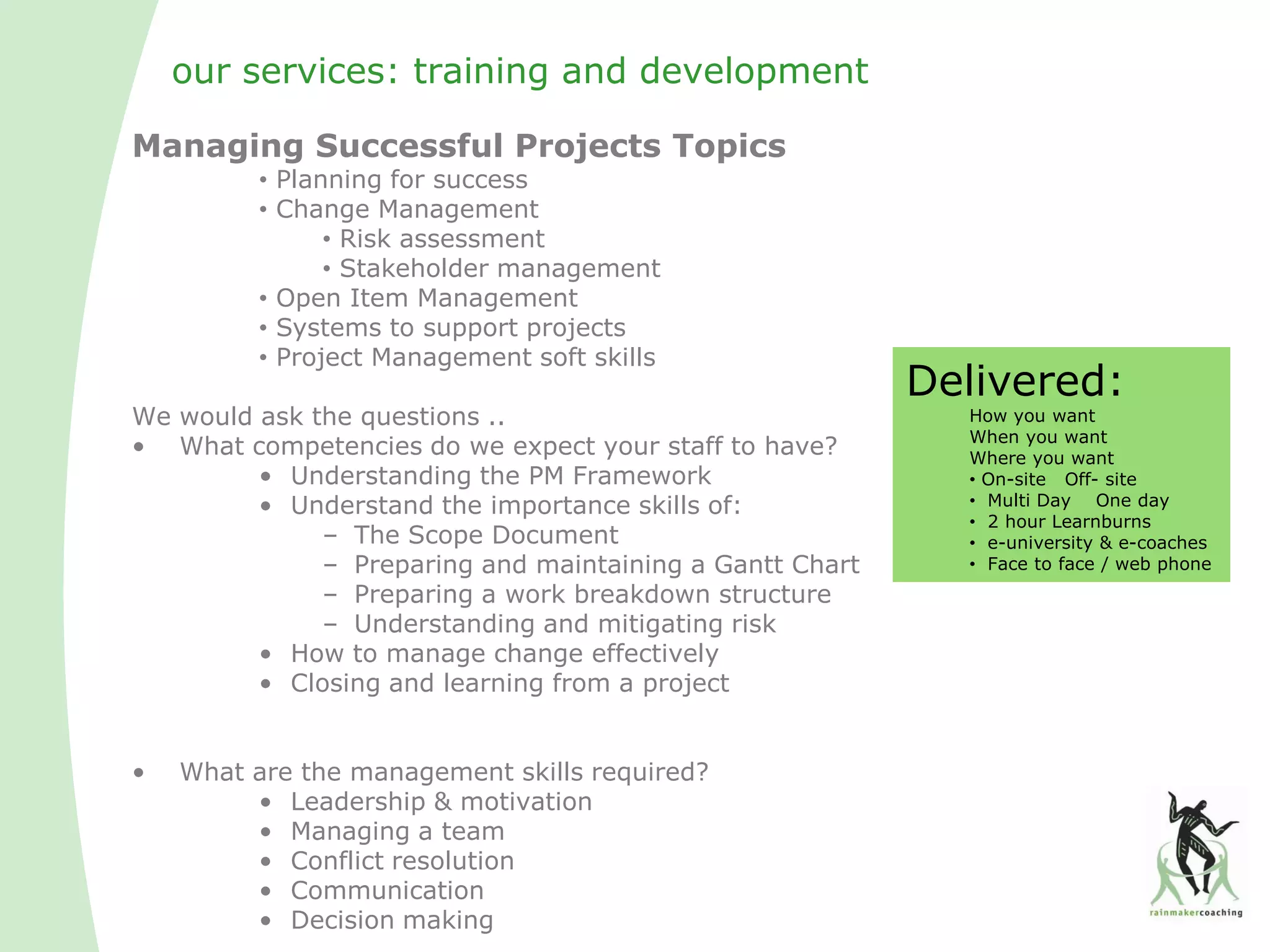 Intro to Rainmaker Coaching Ltd