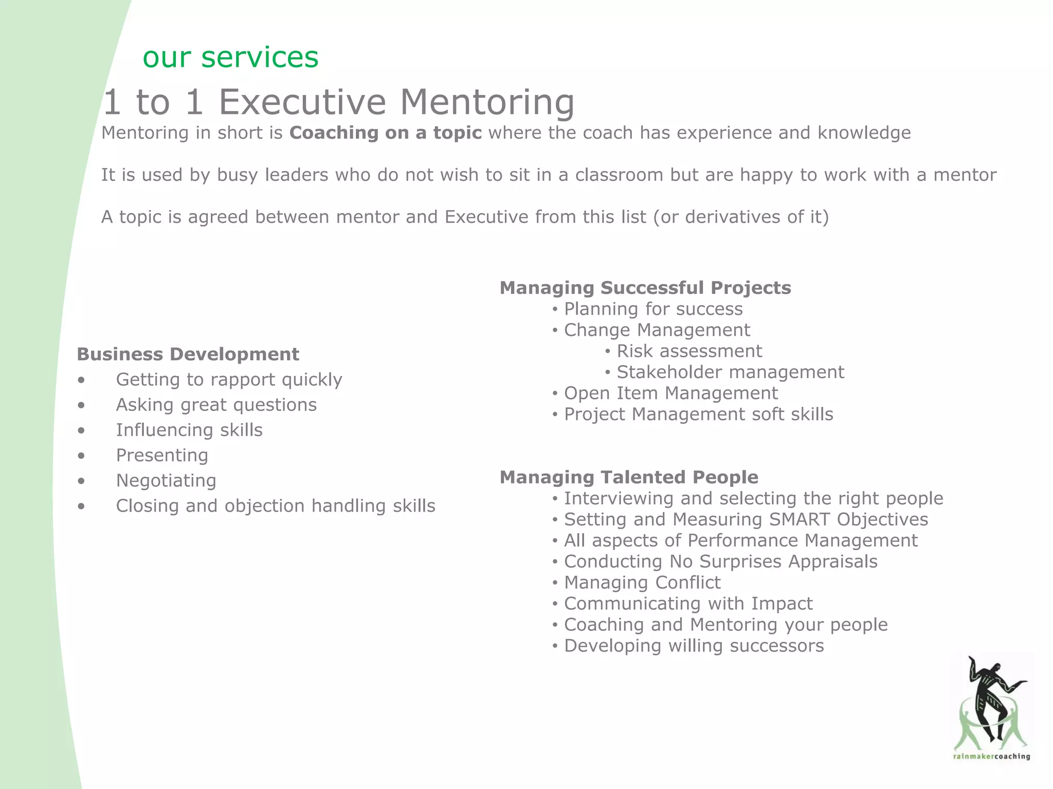 Intro to Rainmaker Coaching Ltd