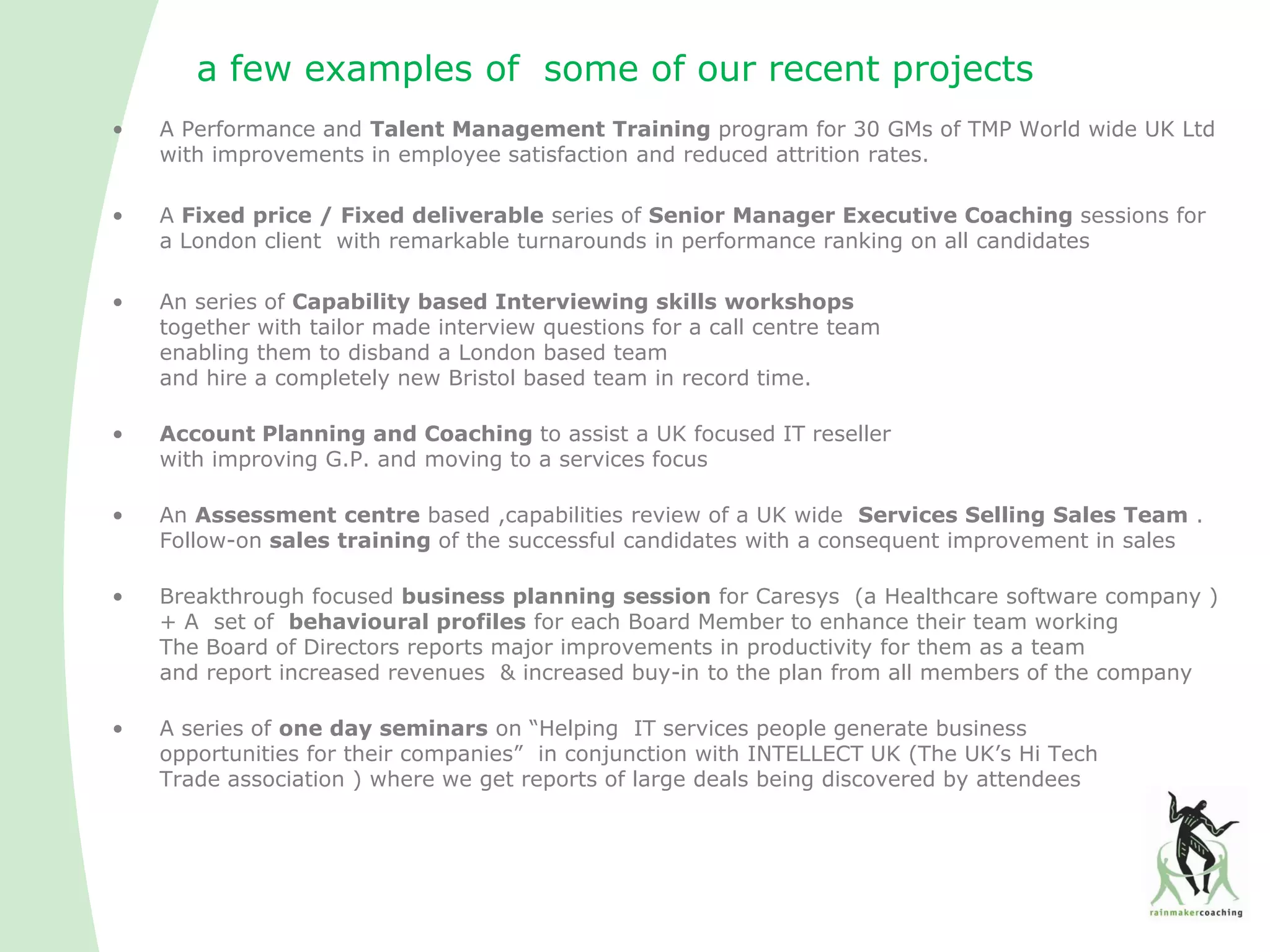 Intro to Rainmaker Coaching Ltd