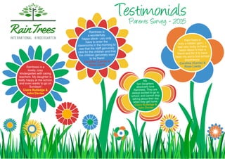 Rain Trees International Kindergarten Parents Survey 2015
