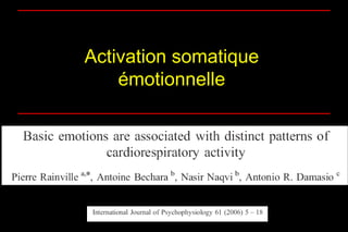 Activation somatique
émotionnelle
 