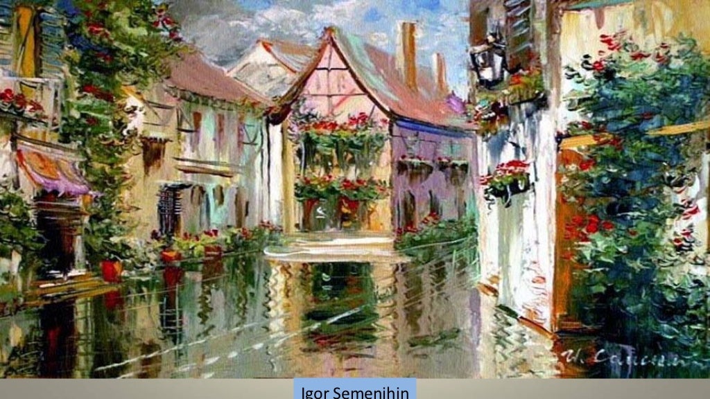 Rainy day in painting