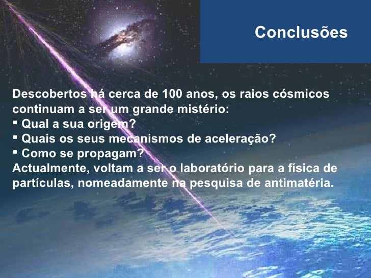 Ebmsp 2018 Para Pesquisar Os Raios Cosmicos