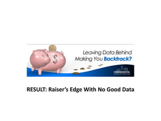 RESULT: Raiser’s Edge With No Good Data
 