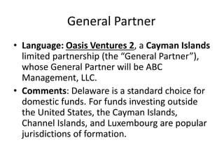 Terms Of A Gp Lp Fund Structure