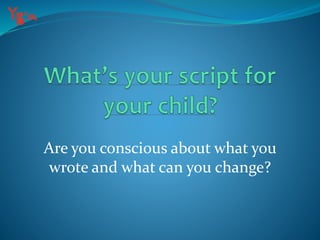 Are you conscious about what you
wrote and what can you change?
 